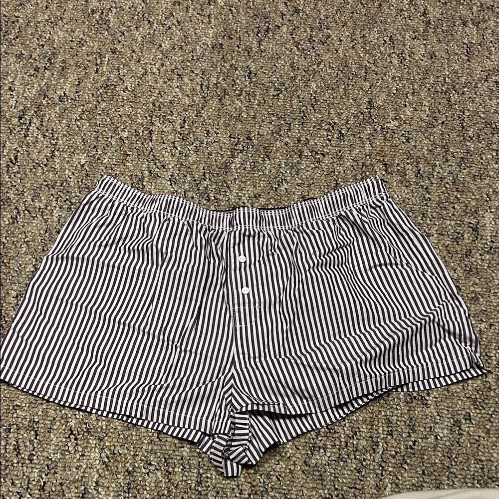 Striped Purple and White Women's Boxer Shorts